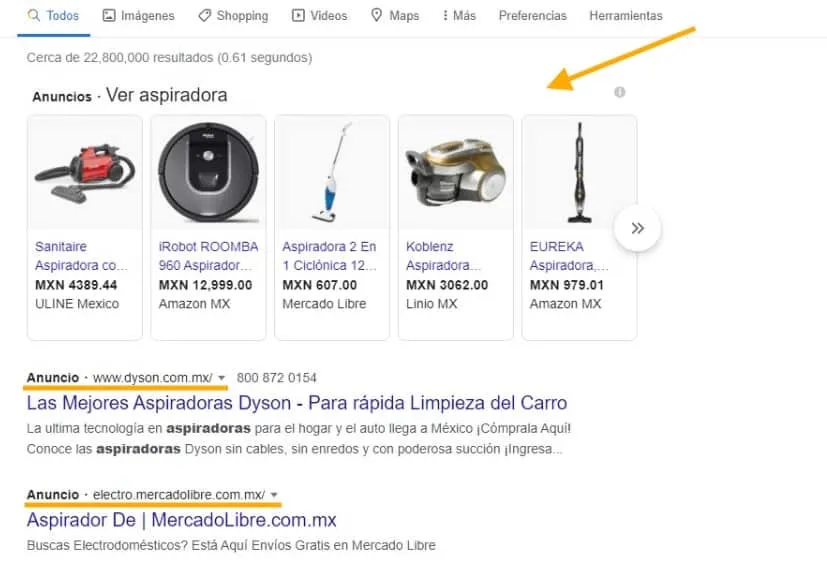anuncios en google tipo search lluvia digital