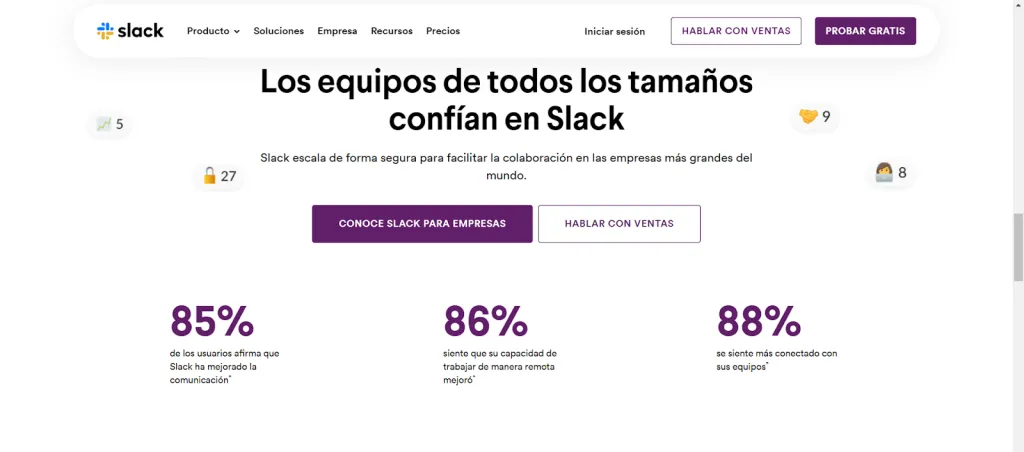 landing page slack